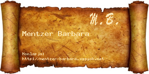 Mentzer Barbara névjegykártya